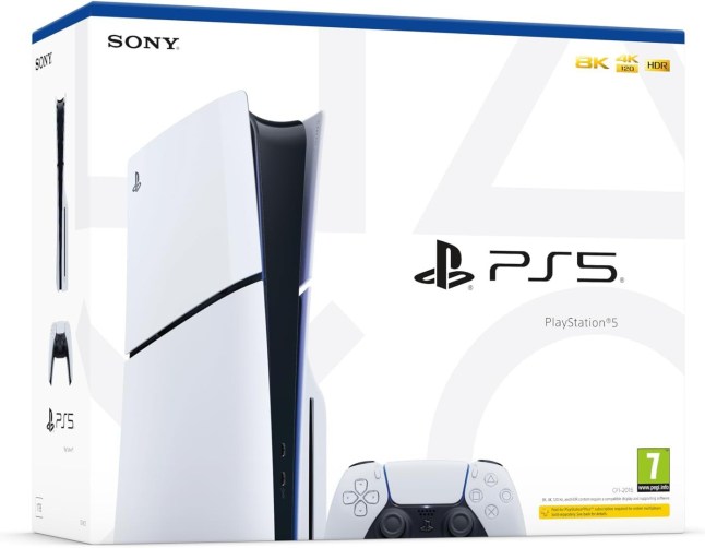 PS5 standard edition box with a disc drive