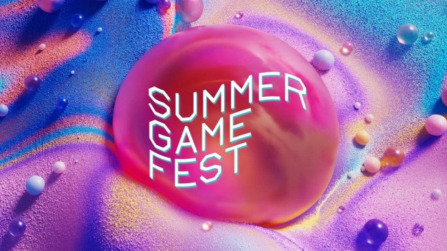 Summer Game Fest 2025 logo in a pink bubble floating against multicoloured goo
